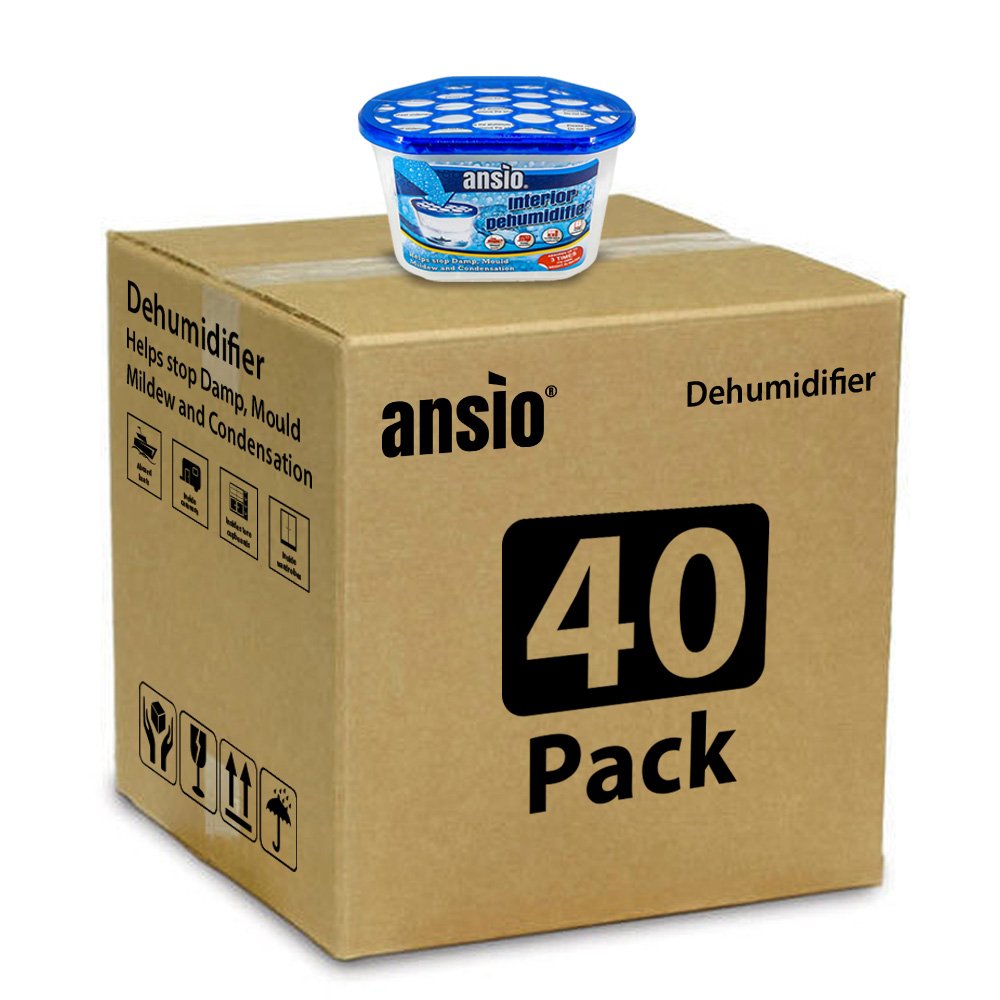 ANSIO Dehumidifier 500ml Pack of 5 Condensation Remover Moisture Absorber Dehumidifiers for Damp, Mould, Moisture in Home, Kitchen, Wardrobe, Bedroom, Caravan, Office, Garage, Bathroom, Basement