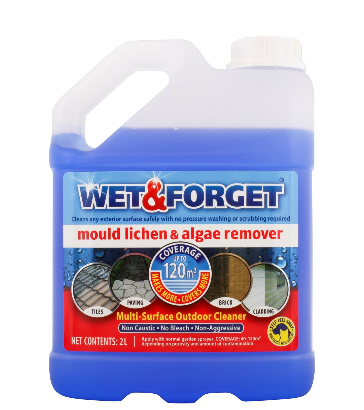 Wet & Forget Mould, Lichen & Algae Remover, Outdoor Cleaning Solution, Black Mould Remover, Bleach Free, 5 Litre