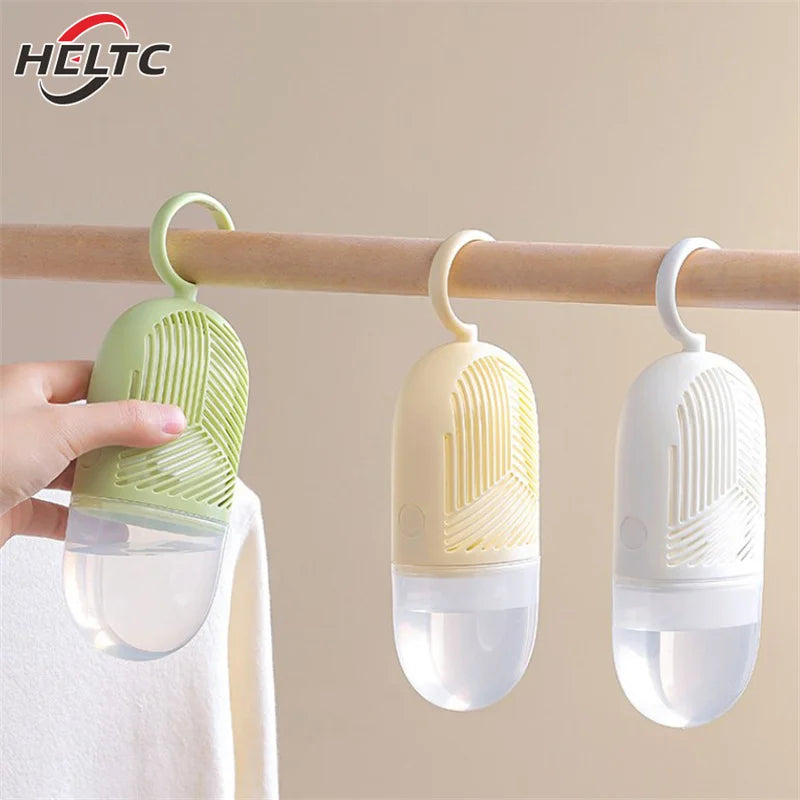 Reusable Clothes Dehumidification Box Hanging Dehumidifier Packs Anti-Mold With Water Collector&Hook For Wardrobe Closet Cabinet