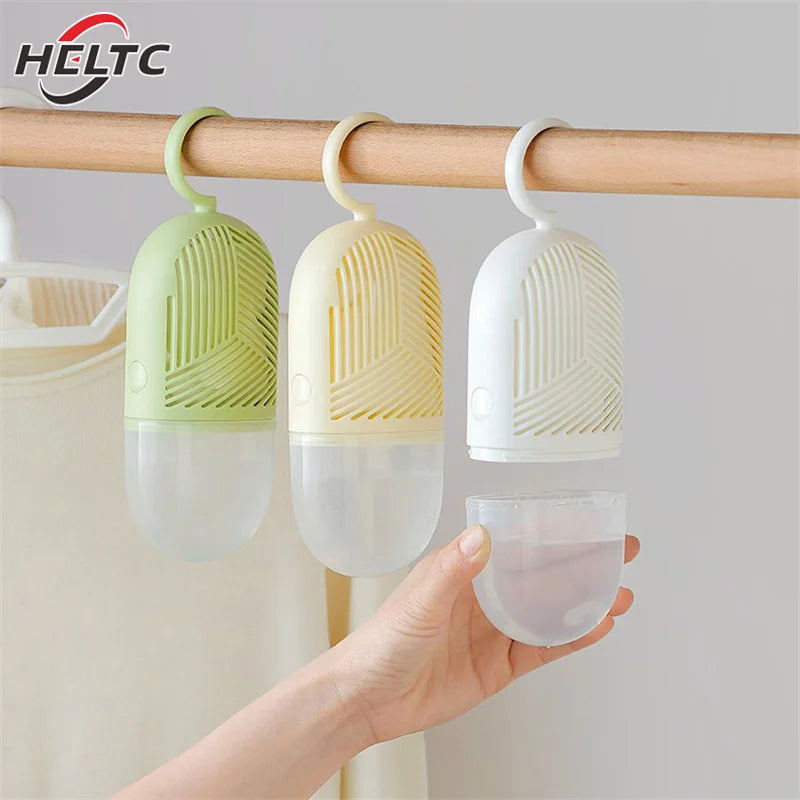 Reusable Clothes Dehumidification Box Hanging Dehumidifier Packs Anti-Mold With Water Collector&Hook For Wardrobe Closet Cabinet